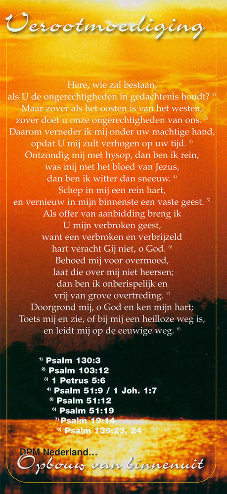 Verootmoediging Proclamatiekaart Derek Prince